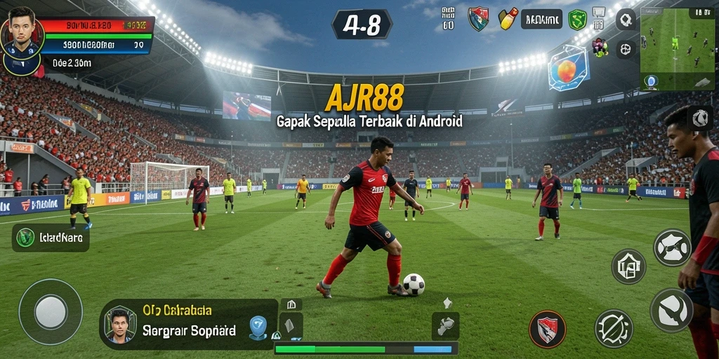 Screenshot AJR88 menampilkan aksi seru di lapangan sepak bola.