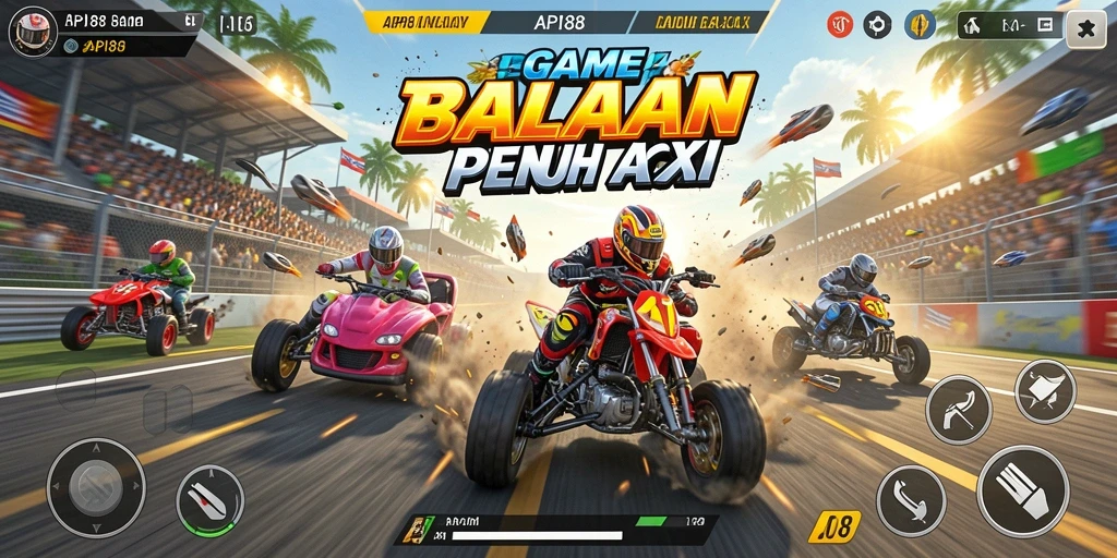 Tampilan gameplay seru di API88 dengan balapan mendebarkan.