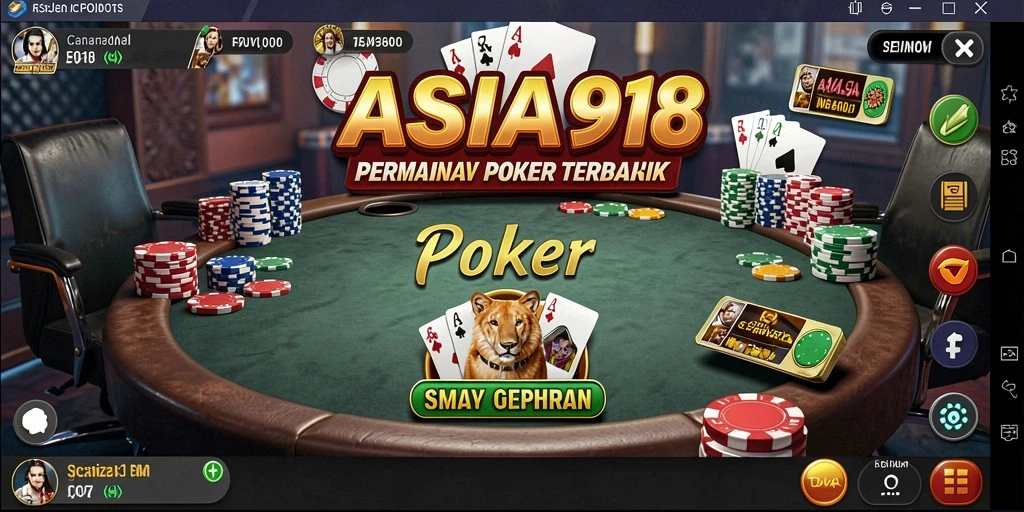 Tampilan gameplay Poker yang menarik di ASIA918.