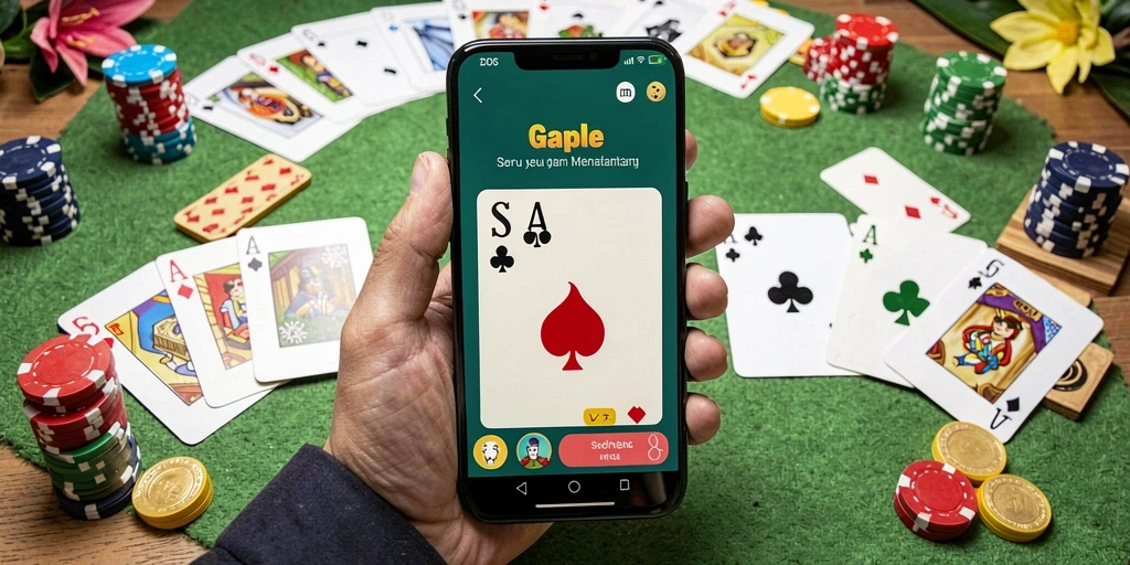 Tampilan gameplay D06 yang seru dan menegangkan saat bermain Gaple.
