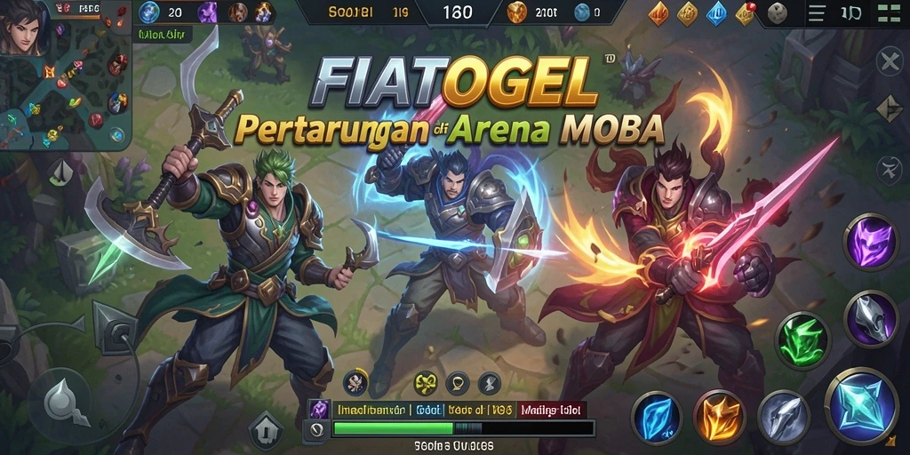 Gameplay seru di arena MOBA FIATOGEL.