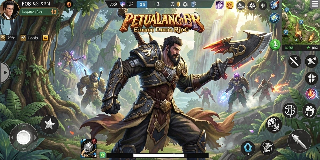 Tampilan screenshot FO8 menampilkan pertarungan epik dalam dunia RPG.
