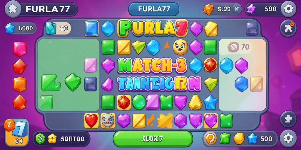 Tampilan gameplay seru dalam FURLA77 dengan berbagai tantangan Match-3.
