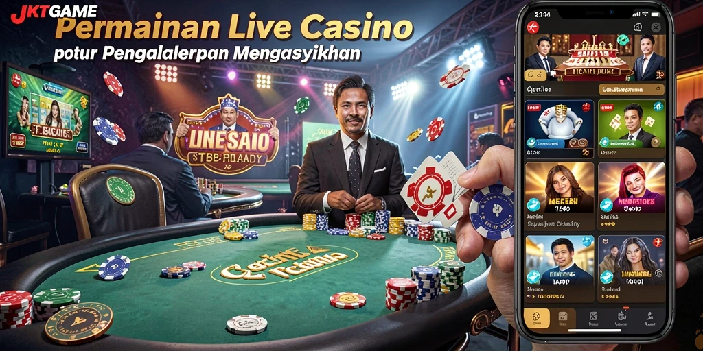 Tampilan seru dari permainan Live Casino di JKTGAME.