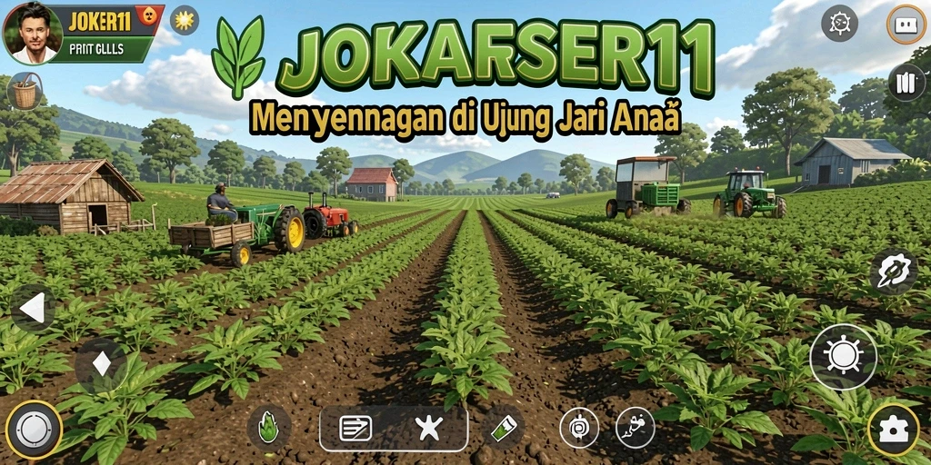 Tangkapan layar gameplay JOKER11 menunjukkan aktivitas pertanian yang seru dan interaktif.