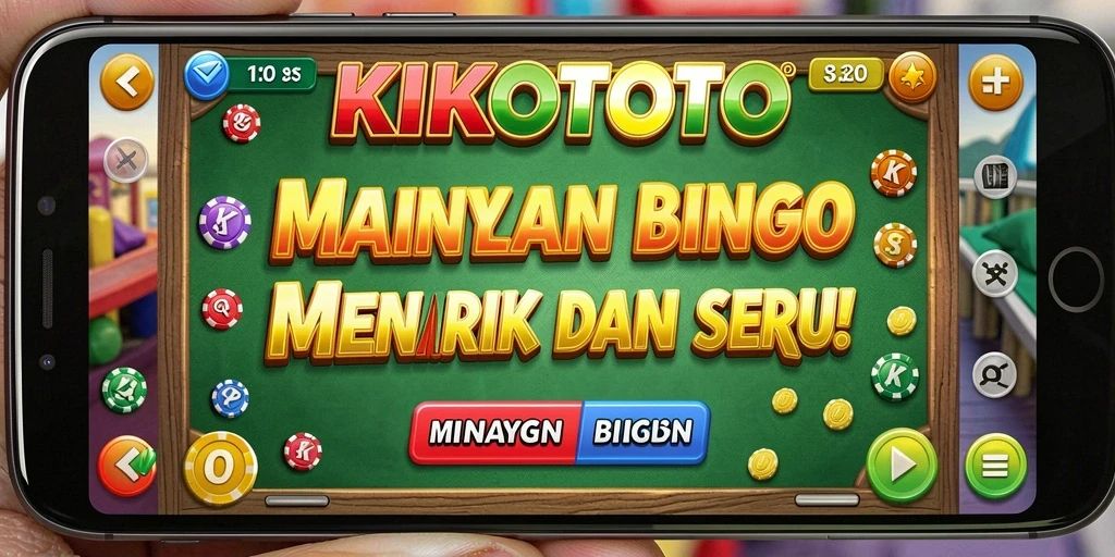 Tampilan gameplay utama KIKOTOTO menampilkan aksi Bingo yang penuh warna.