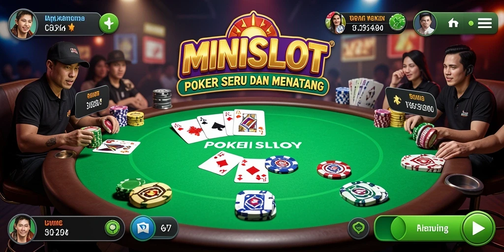 Tampilan gameplay seru di MINISLOT dengan fitur Poker yang menarik.
