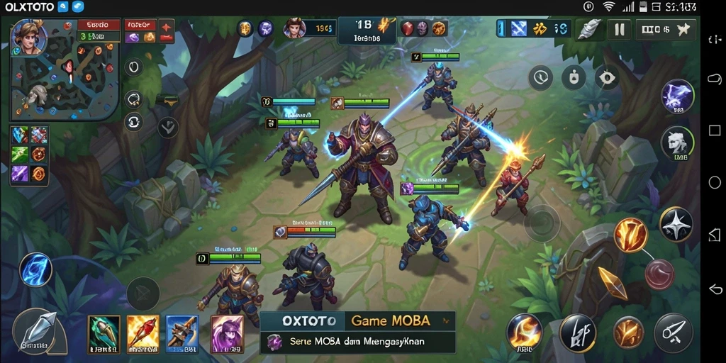 Tangkapan layar gameplay seru dari OLXTOTO menunjukkan aksi pertandingan MOBA.