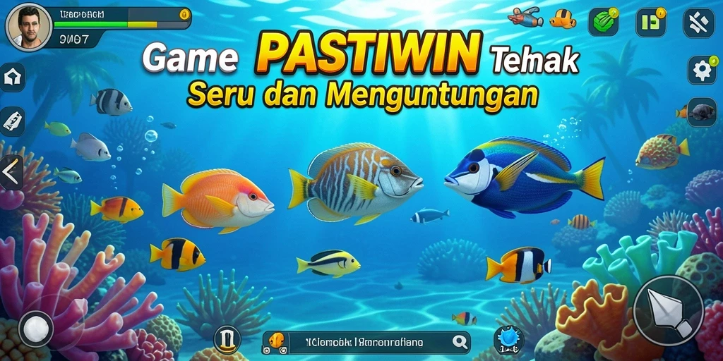 Tampilan gameplay seru dari PASTIWIN saat menembak ikan.