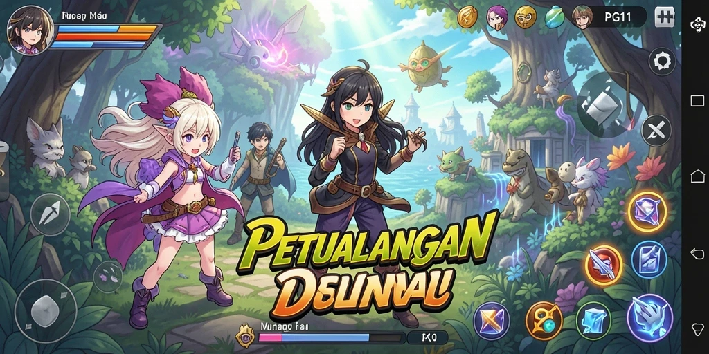 Tampilan permainan PG11 dengan karakter Anime yang menarik dan aksi seru.