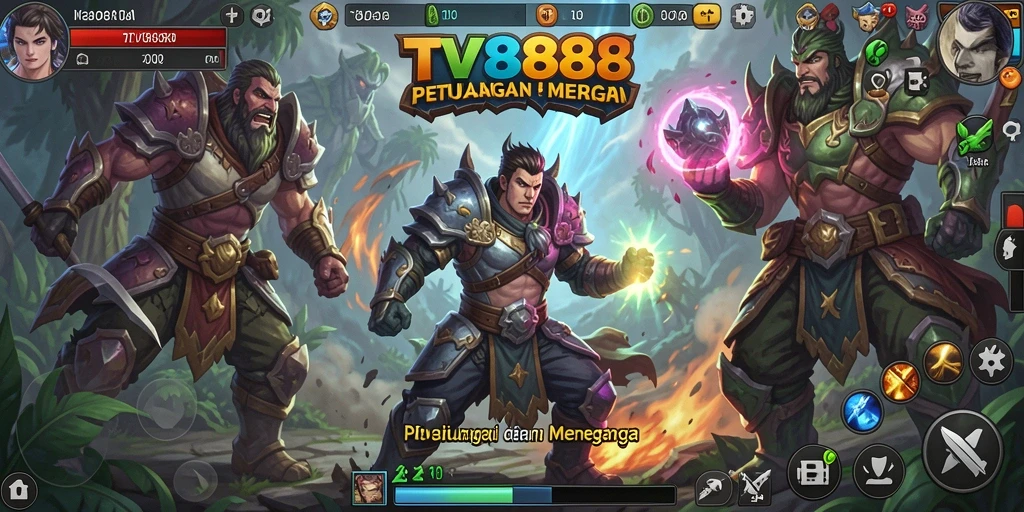 Screenshot utama TV888 menampilkan aksi seru gameplay RPG.