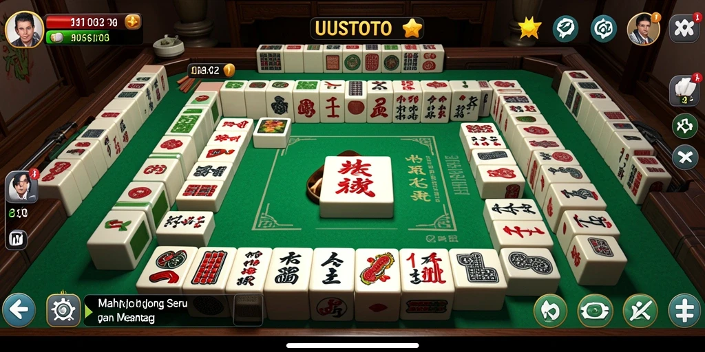 Tampilan gameplay seru di UUSTOTO dengan berbagai ubin Mahjong.